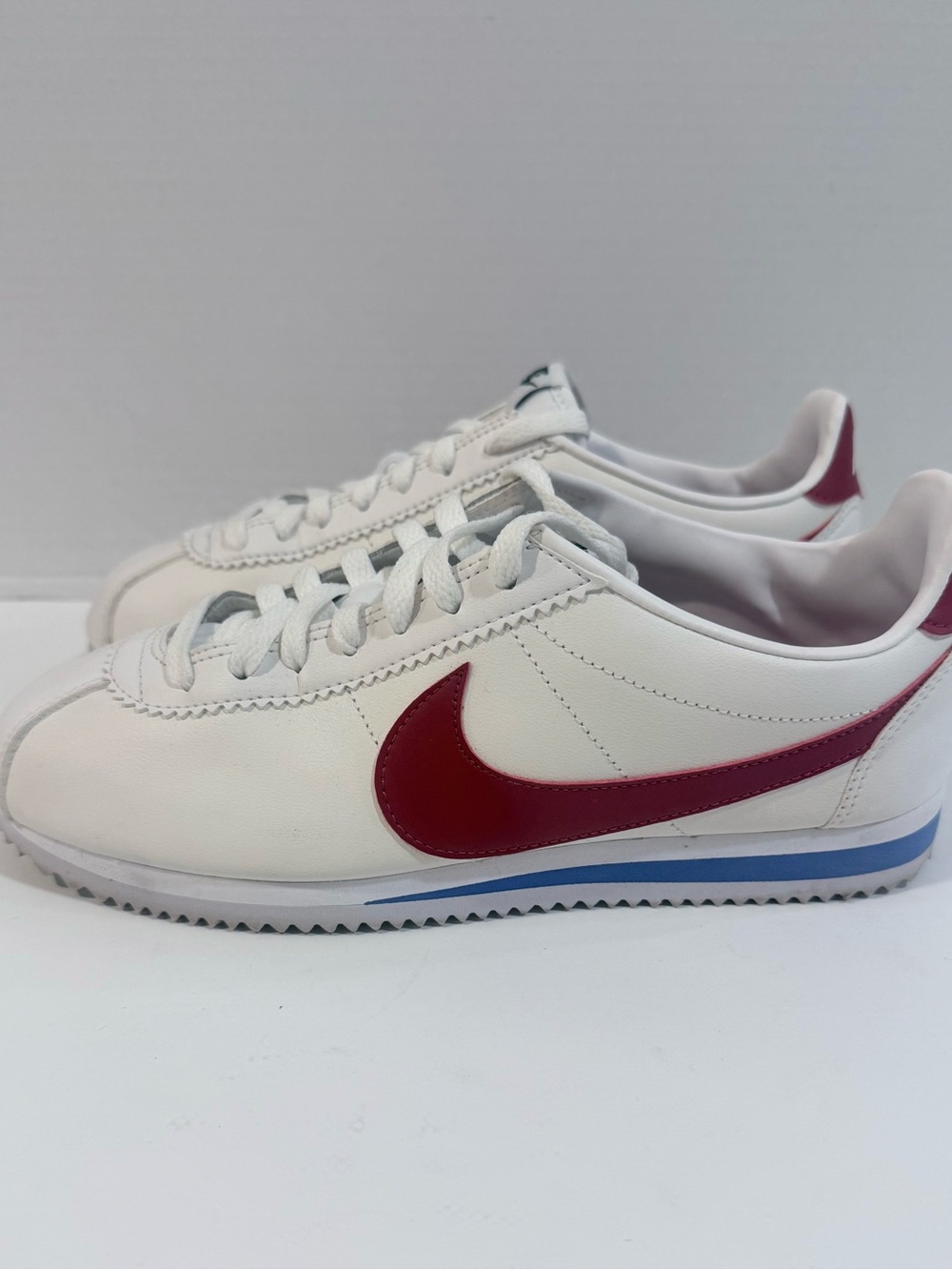 Nike Classic Cortez Forrest Gump Leather White Red Blue Women’s 8.5